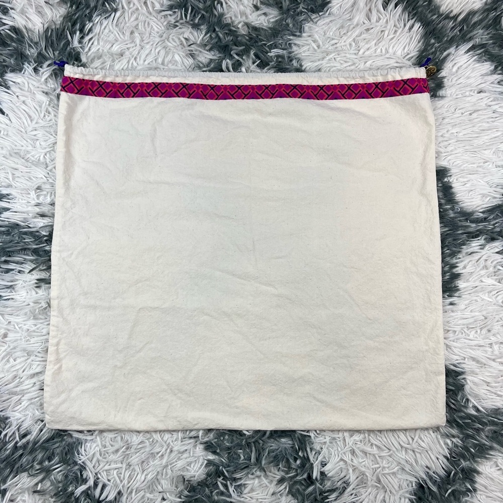 Tory Burch Canvas Drawstring Large 20" X 18.5" Dust Bag Storage Purse Shoe Charm